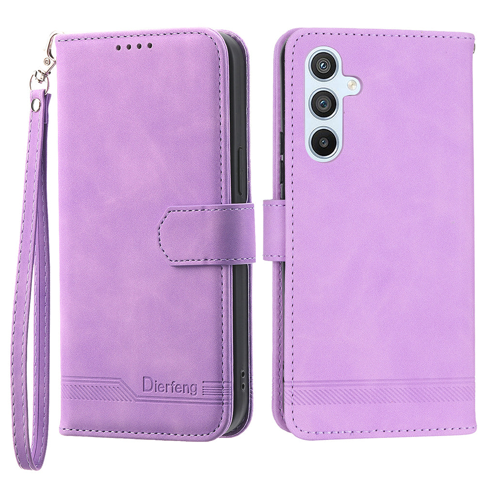 DIERFENG DF-03 Mobile Phone Leather Case for Samsung Galaxy A54 5G Lines Imprinted Stand Wallet Phone Cover DIERFENG DF-03 Mobile Phone Leather Case for Samsung Galaxy A54 5G Lines Imprinted Stand Wallet Phone Cover